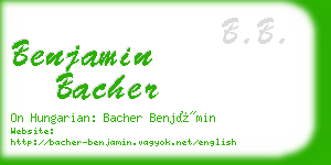 benjamin bacher business card